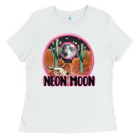 White neon moon Ladies Tee - MaliasSmallBusiness