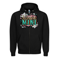 Black blessed mini Zipper Hoodie - OliviaCreatesArt