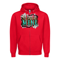 Red blessed mini Zipper Hoodie - OliviaCreatesArt