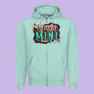 Blessed Mini Zipper Hoodie Designed By Oliviacreatesart
