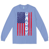 Daddy American Flag Long Sleeve Tee | Teevron