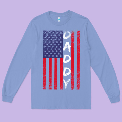 Daddy American Flag Long Sleeve Tee Designed By Bettercallsaul