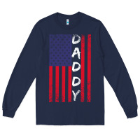 Navy Daddy American Flag Long Sleeve Tee - Bettercallsaul