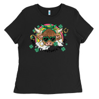 St. Patrick's Day Highland Cow Ladies Tee | Teevron