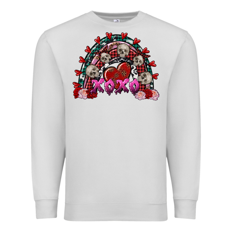Skull Xoxo Rainbow Valentine's Day Premium Sweatshirt by FaDigitalArtStudio | Teevron