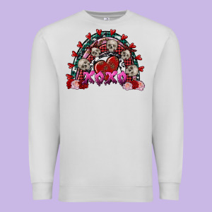 Skull Xoxo Rainbow Valentine's Day Premium Sweatshirt Designed By Fadigitalartstudio