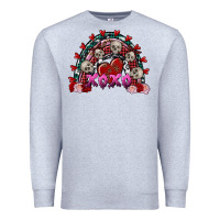 Heather Grey skull xoxo rainbow valentine's day Premium Sweatshirt - FaDigitalArtStudio