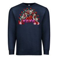 Navy skull xoxo rainbow valentine's day Premium Sweatshirt - FaDigitalArtStudio
