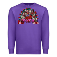 Purple skull xoxo rainbow valentine's day Premium Sweatshirt - FaDigitalArtStudio