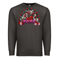 Smoke skull xoxo rainbow valentine's day Premium Sweatshirt - FaDigitalArtStudio