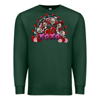 Sports Green skull xoxo rainbow valentine's day Premium Sweatshirt - FaDigitalArtStudio
