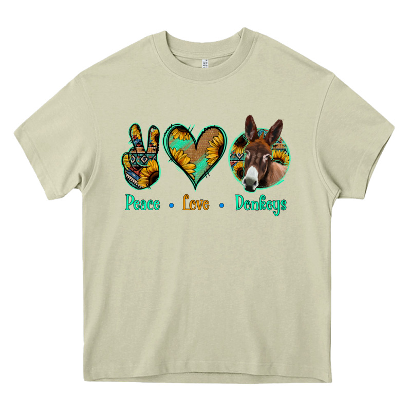Peace Love Donkeys Heavy Core Tee by Jasminsmagicworld | Teevron