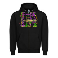 Black louisiana mardi gras Zipper Hoodie - OliviaCreatesArt
