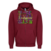 Burgundy louisiana mardi gras Zipper Hoodie - OliviaCreatesArt