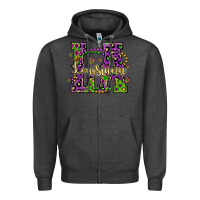 Charcoal Heather louisiana mardi gras Zipper Hoodie - OliviaCreatesArt
