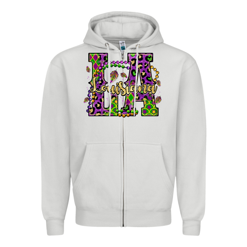 Louisiana Mardi Gras Zipper Hoodie by OliviaCreatesArt | Teevron