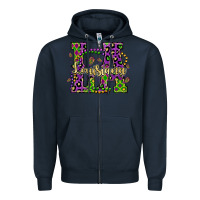 Navy louisiana mardi gras Zipper Hoodie - OliviaCreatesArt