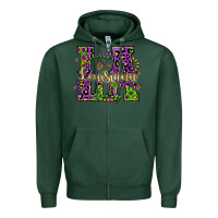 Sports Green louisiana mardi gras Zipper Hoodie - OliviaCreatesArt