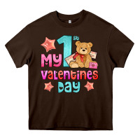 Chocolate Brown my first valentines day Heavy Core Tee - AdoDesignShop