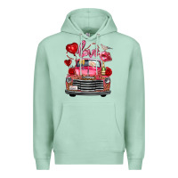 Seafoam Western Valentines Day Truck Love Bird Letter Premium Hoodie - FaDigitalArtStudio