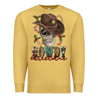 Antique Gold howdy christmas skull Premium Sweatshirt - FaDigitalArtStudio