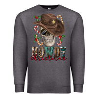 Charcoal Heather howdy christmas skull Premium Sweatshirt - FaDigitalArtStudio