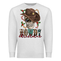 Oatmeal Heather howdy christmas skull Premium Sweatshirt - FaDigitalArtStudio