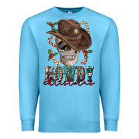 Ocean Blue howdy christmas skull Premium Sweatshirt - FaDigitalArtStudio
