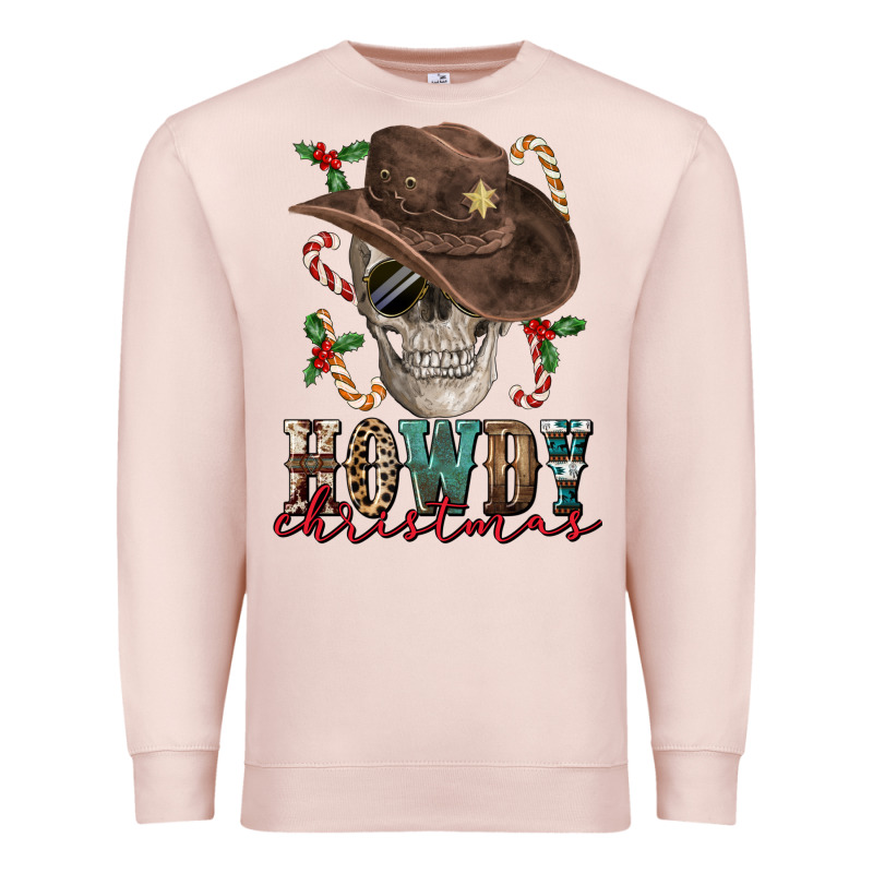 Howdy Christmas Skull Premium Sweatshirt by FaDigitalArtStudio | Teevron