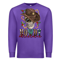 Purple howdy christmas skull Premium Sweatshirt - FaDigitalArtStudio