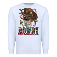 White howdy christmas skull Premium Sweatshirt - FaDigitalArtStudio