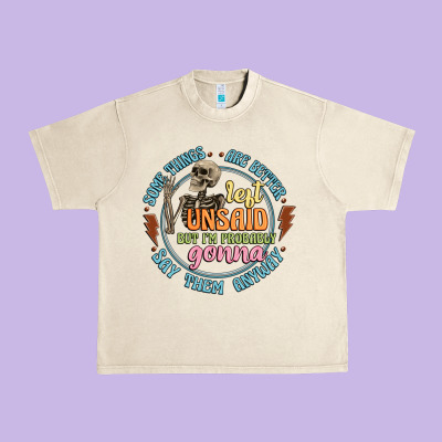 Some Things Are Better Left Unsaid Urban Heavy Tee Designed By Artiststas