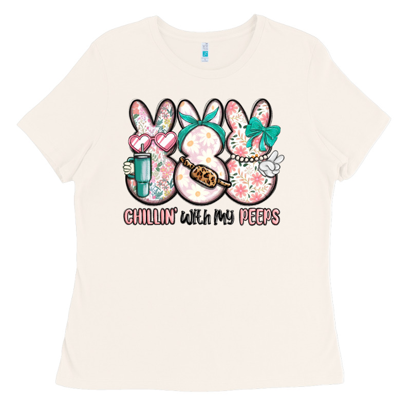 Easter Chilling With My Peeps Bunny Ladies Tee by MaliasSmallBusiness | Teevron