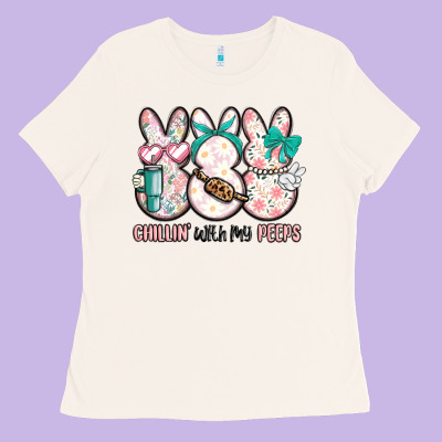 Easter Chilling With My Peeps Bunny Ladies Tee Designed By Maliassmallbusiness