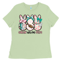 Matcha easter chilling with my peeps bunny Ladies Tee - MaliasSmallBusiness