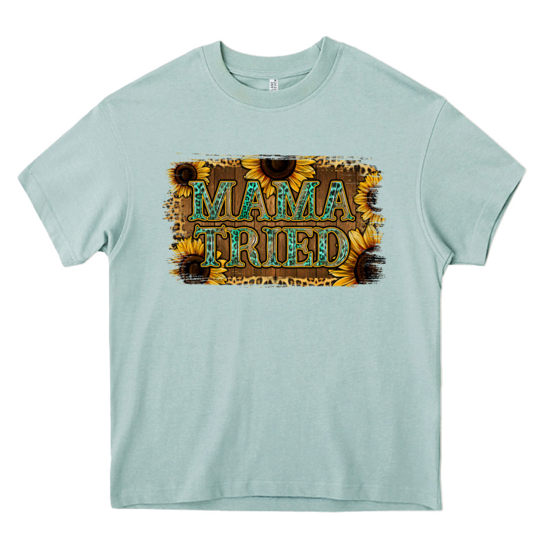 Sunflower Leopard Mama Tried Heavy Core Tee by Jasminsmagicworld | Teevron