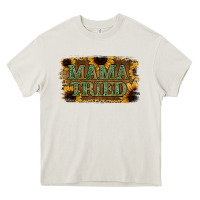 Cream Sunflower Leopard Mama Tried Heavy Core Tee - Jasminsmagicworld