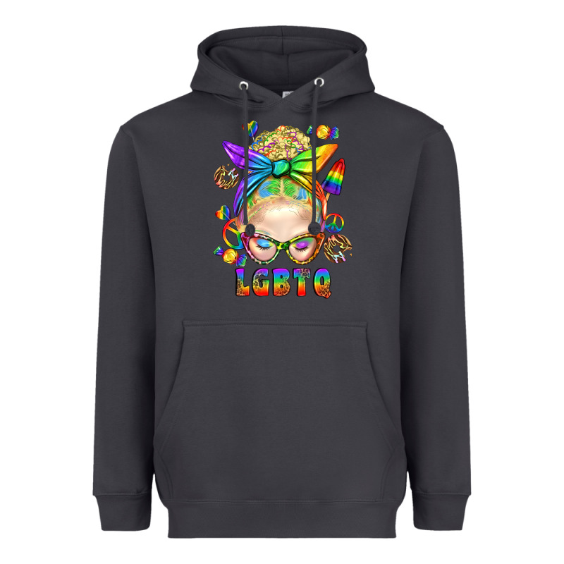 Lgbtq+ Messy Bun With Snacks Heavyweight Hoodie by BundleAndBundleShop | Teevron