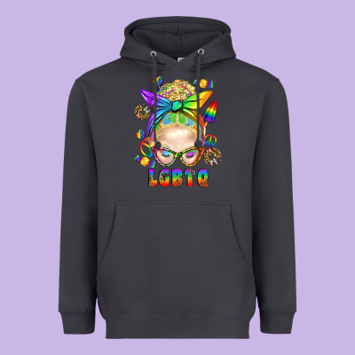 Lgbtq+ Messy Bun With Snacks Heavyweight Hoodie Designed By Bundleandbundleshop