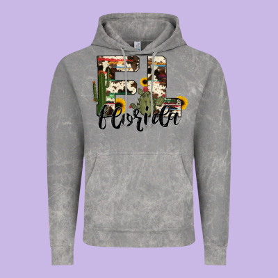 Florida State Cowhide Serape Cactus Vintage Hoodie Designed By Ranaportraitstore