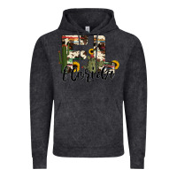 Vintage Black florida state cowhide serape cactus Vintage Hoodie - RanaPortraitStore