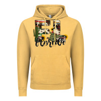 Vintage Mustard florida state cowhide serape cactus Vintage Hoodie - RanaPortraitStore