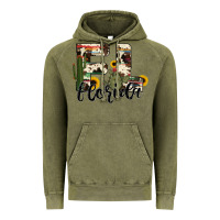 Vintage Olive florida state cowhide serape cactus Vintage Hoodie - RanaPortraitStore
