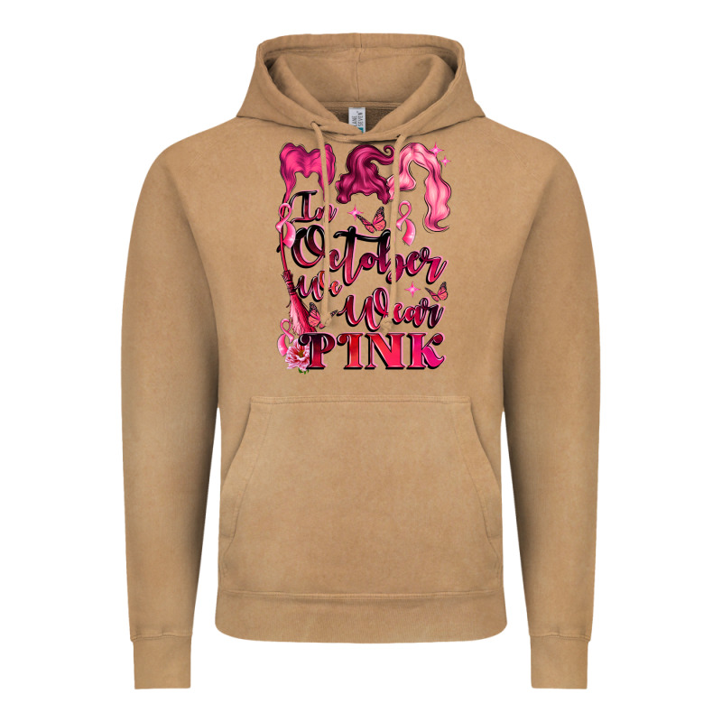 In October We Wear Pink Vintage Hoodie by LillyAllenDesigns | Teevron