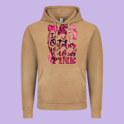 In October We Wear Pink Vintage Hoodie Designed By Lillyallendesigns