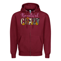 Burgundy beautiful crazy Zipper Hoodie - OliviaCreatesArt
