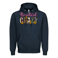 Navy beautiful crazy Zipper Hoodie - OliviaCreatesArt