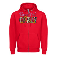 Red beautiful crazy Zipper Hoodie - OliviaCreatesArt