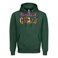 Sports Green beautiful crazy Zipper Hoodie - OliviaCreatesArt
