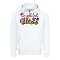 White beautiful crazy Zipper Hoodie - OliviaCreatesArt